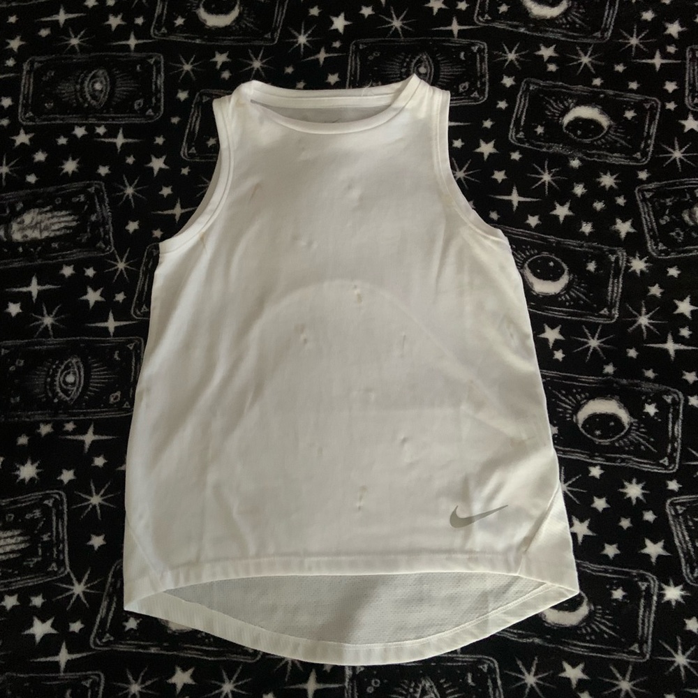 White Nike Dri-Fit tank top